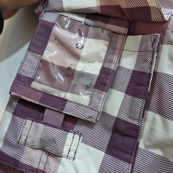 Burton Women's XS Snowboard Pants Mauve Plaid Stow Cargo Pant. - Picture 3 of 12